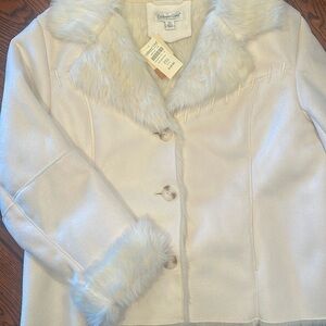 ￼New, Ivory suede coat